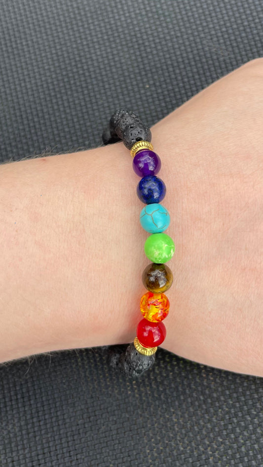 Multicolored Lava Stone Diffuser Bracelet