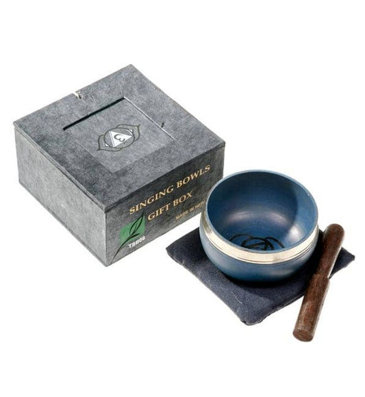Tibetan Singing Bowl Gift Set Cobalt Third Eye