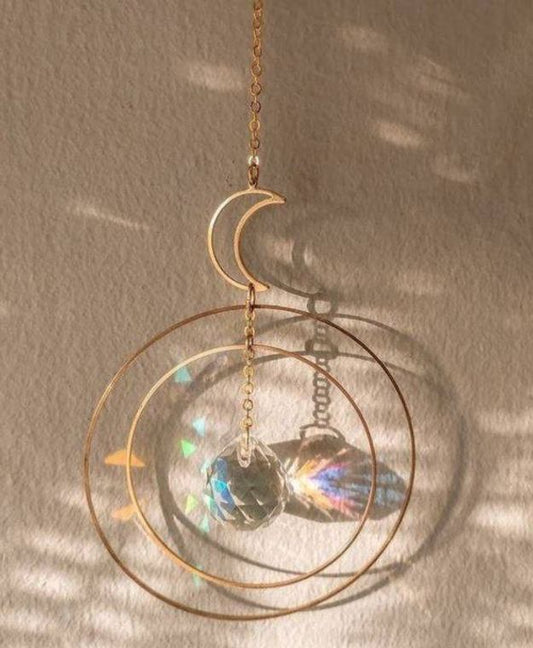 Crescent Crystal Hanging Sun Catcher